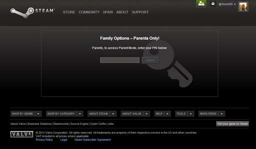 Цифровая дистрибуция - Родительский контроль - теперь и в Steam.